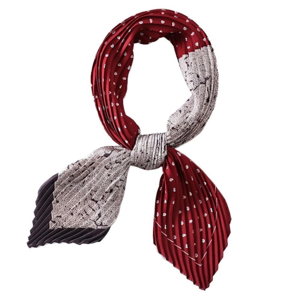 Pleated Paisley Wine Scarf